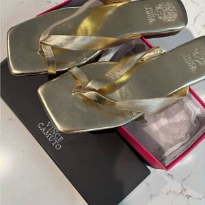 Vince Camuto Metallic Gold Sandals